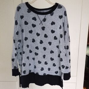 Honeyme Grey Sweater with Black Trim